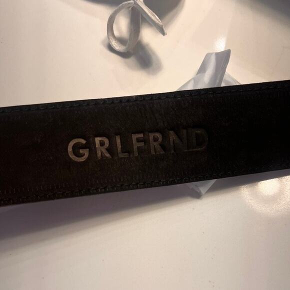 GRLFRND Genuine Leather Black Belt “Girls” Size Small NWT - Picture 5 of 11
